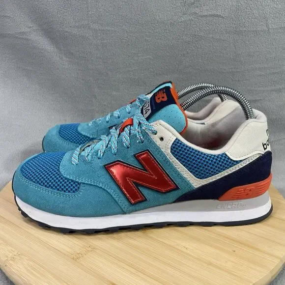 New Balance 574 Women’s Size US 10 B Blue Orange Shoe Sneaker Athletic WL574SMB - Picture 6 of 16